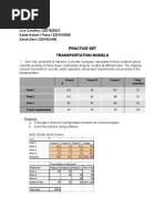 Practice Set Transportation Models
