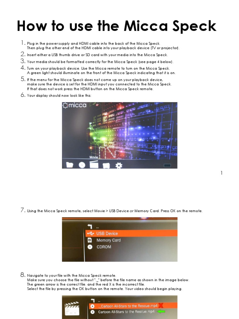 How To Use The Micca Speck PDF Hdmi Computer File