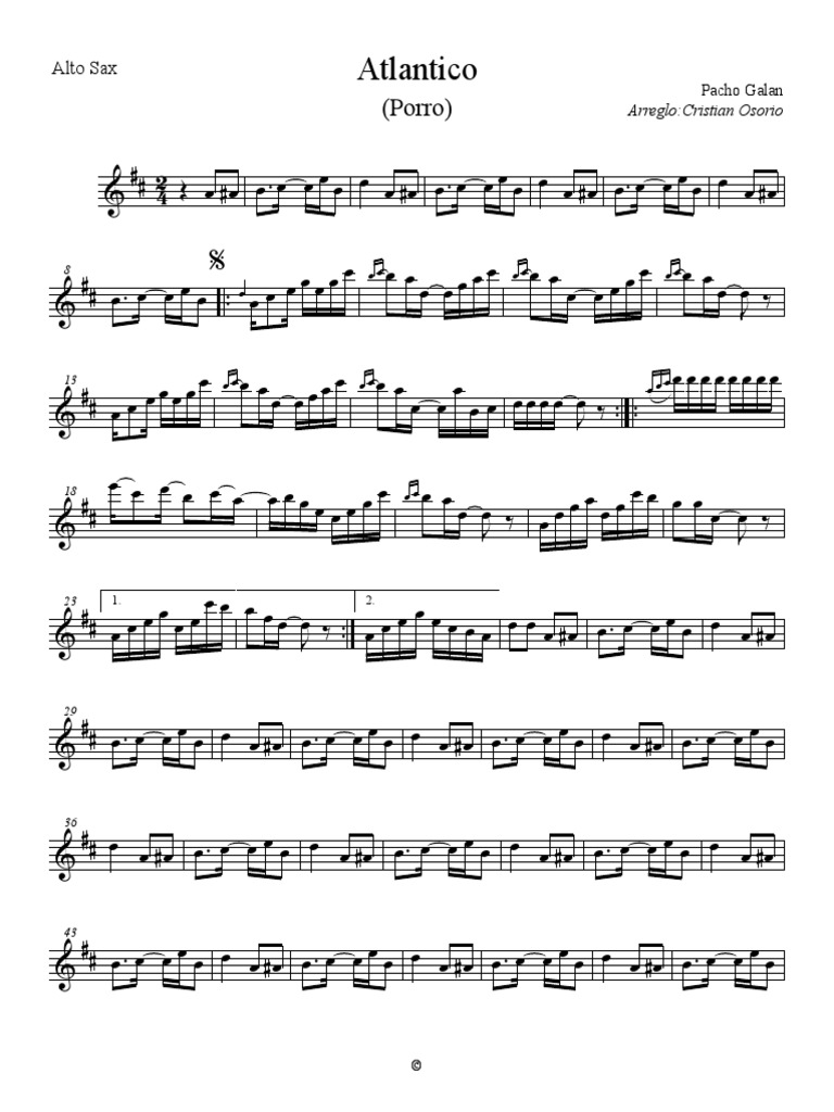 Atlantico-Alto Sax | PDF
