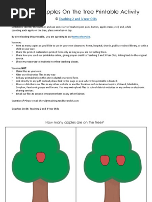 Apple Tree Counting Printable
