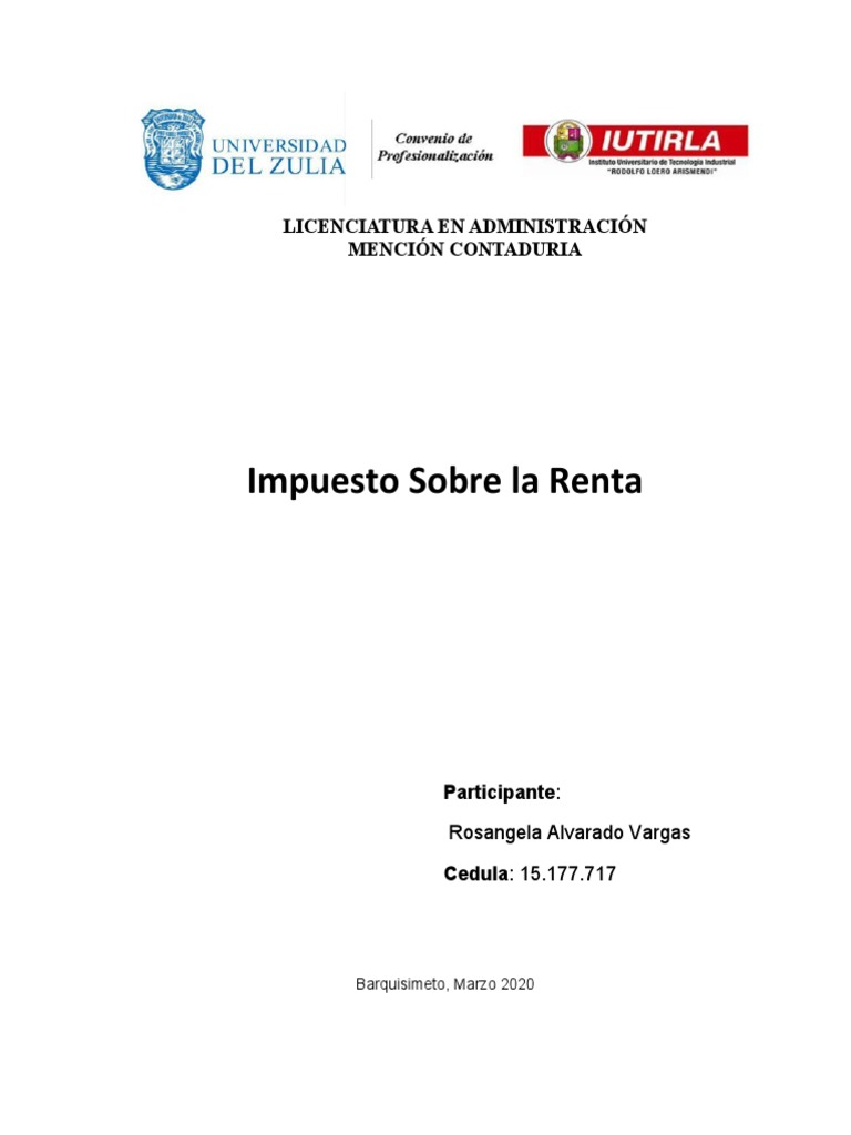 Ley de Impuesto sobre la Renta en Venezuela | PDF | Impuestos ...