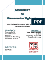 Submitted by Submitted To: TOPIC: "Industrial Hazards and Safety Precautions in Pharmaceutical Industry"