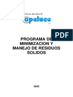 PROGRAMA DE MINIMIZACION Y DE MANEJO DE RESIDUOS SOLIDOS - 2020 OPELUCE - para DISA - FINAL