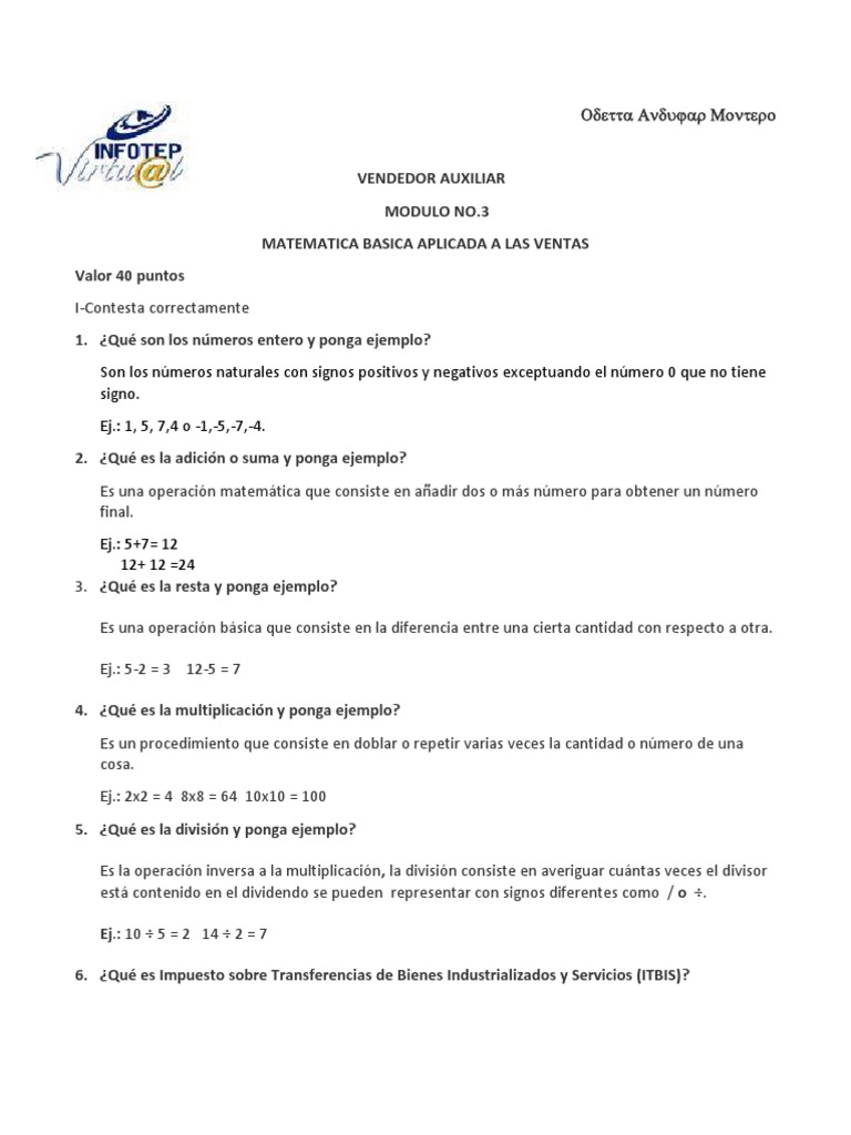 Practica Modulo III ADV | PDF | División (Matemáticas) | Multiplicación