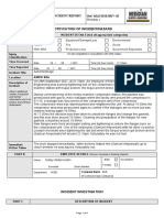 Notification of Incident/Hazard: Incident Report Ref: MLE/HSE/IRF/-03