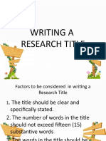 Making A Research Titles