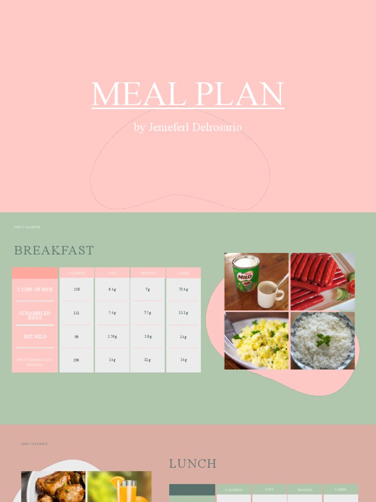 Meal Plan Examples | PDF | Wellness