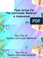 The Final Action For The Curriculum Material: A Celebration!