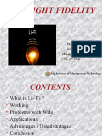 Lifi-Light Fidelity: Presentation By: Anjali Rana 1864910902 Cse 4 Year