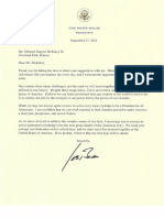 President Biden's Letter, Dated September 27, 2021