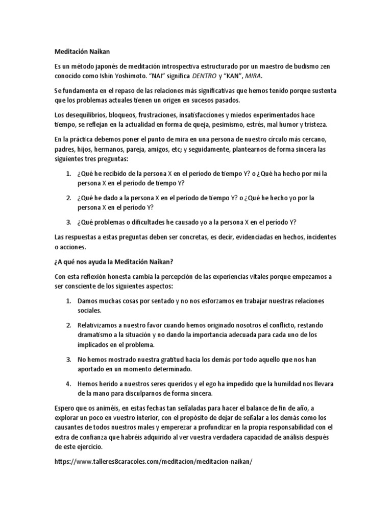 Meditación Naikan | PDF