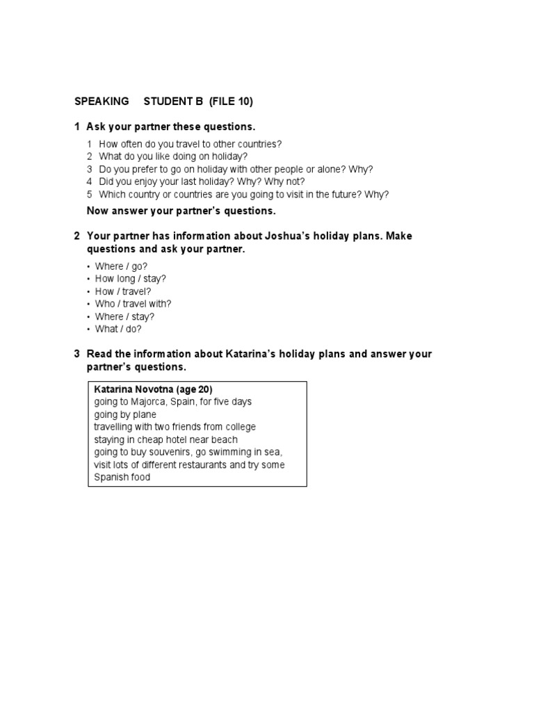 Speaking Student B | PDF