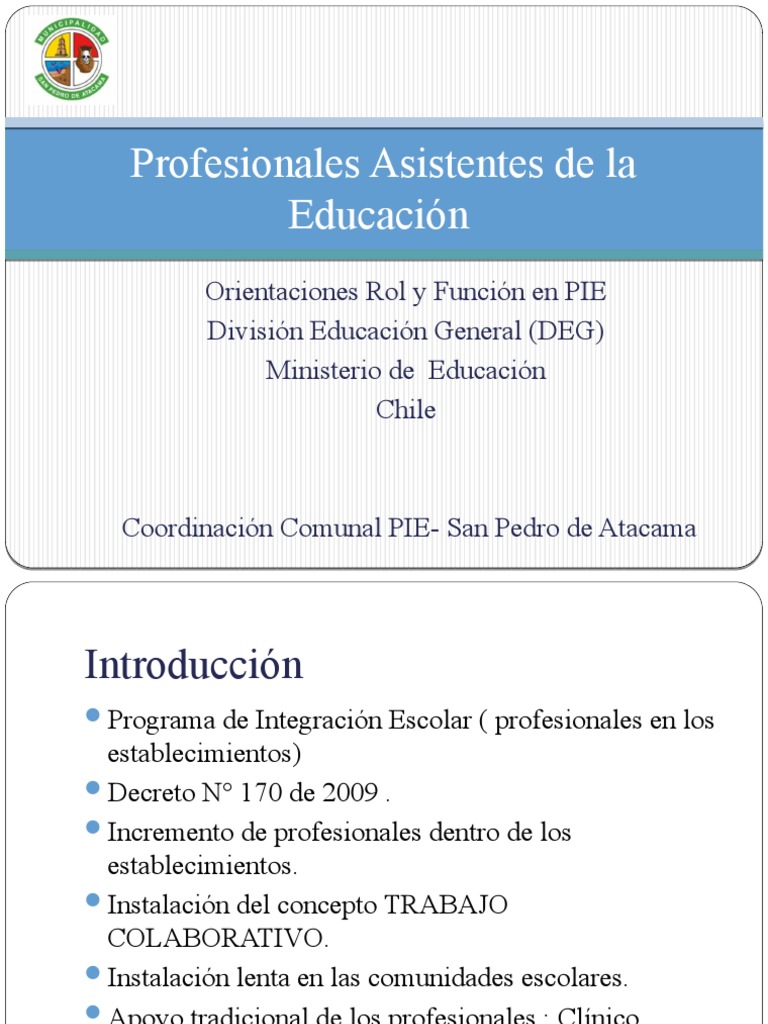 Rol del Asistente Educacional en PIE | PDF | Aprendizaje | Evaluación