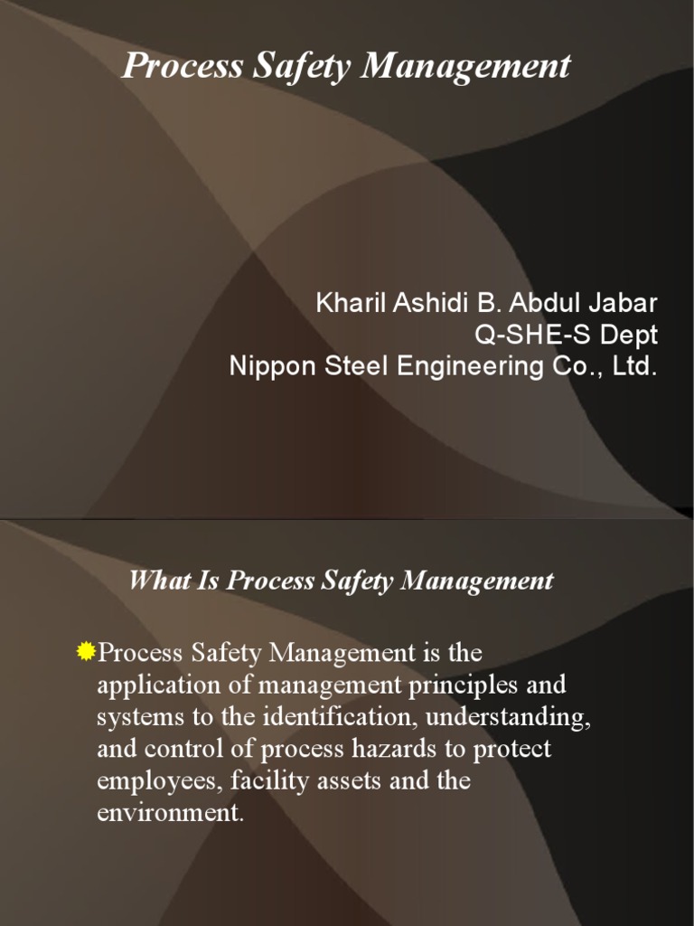 Process Safety Management Overview | PDF | Occupational Safety And ...
