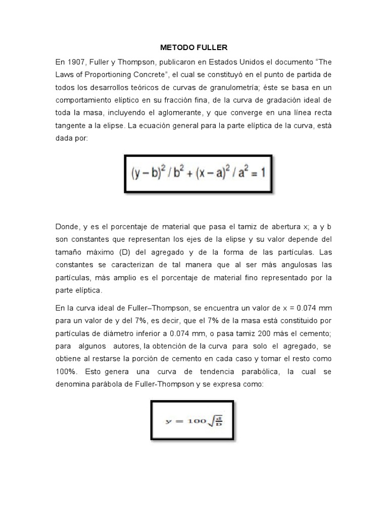 Parábola de Fuller-Thompson en Granulometría | PDF