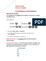 Tema #13 ARTICULOS DETERMINADOS E INDETERMINADOS