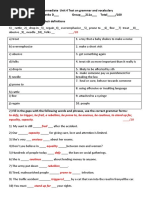 Unit 4 Test On Grammar and Vocab-Ry!