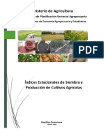 Indice Estacional de Siembra y Producción de Algunos Cultivos 2019