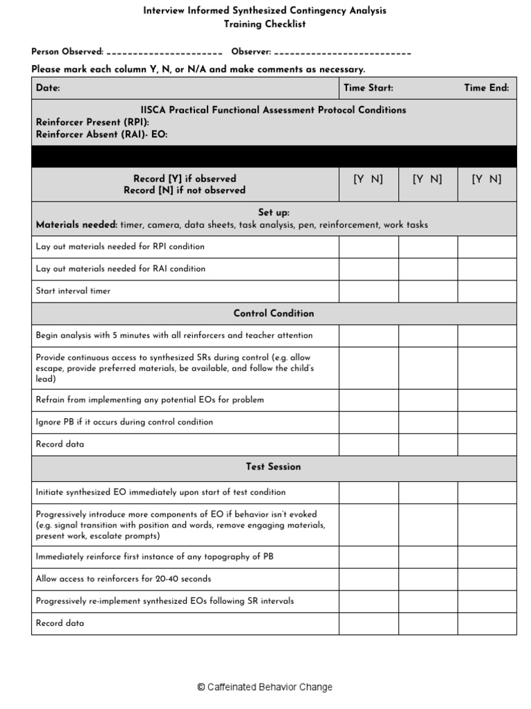 Timer, Camera, Data Sheets, Task Analysis, Pen, Reinforcement, Work ...