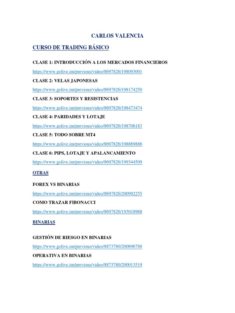 Curso Básico de Trading Online | PDF