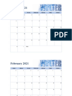 January 2021 Monthly Calendar