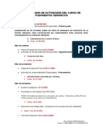 Cronograma de Actividades Del Curso de Fundamentos Ceramicos