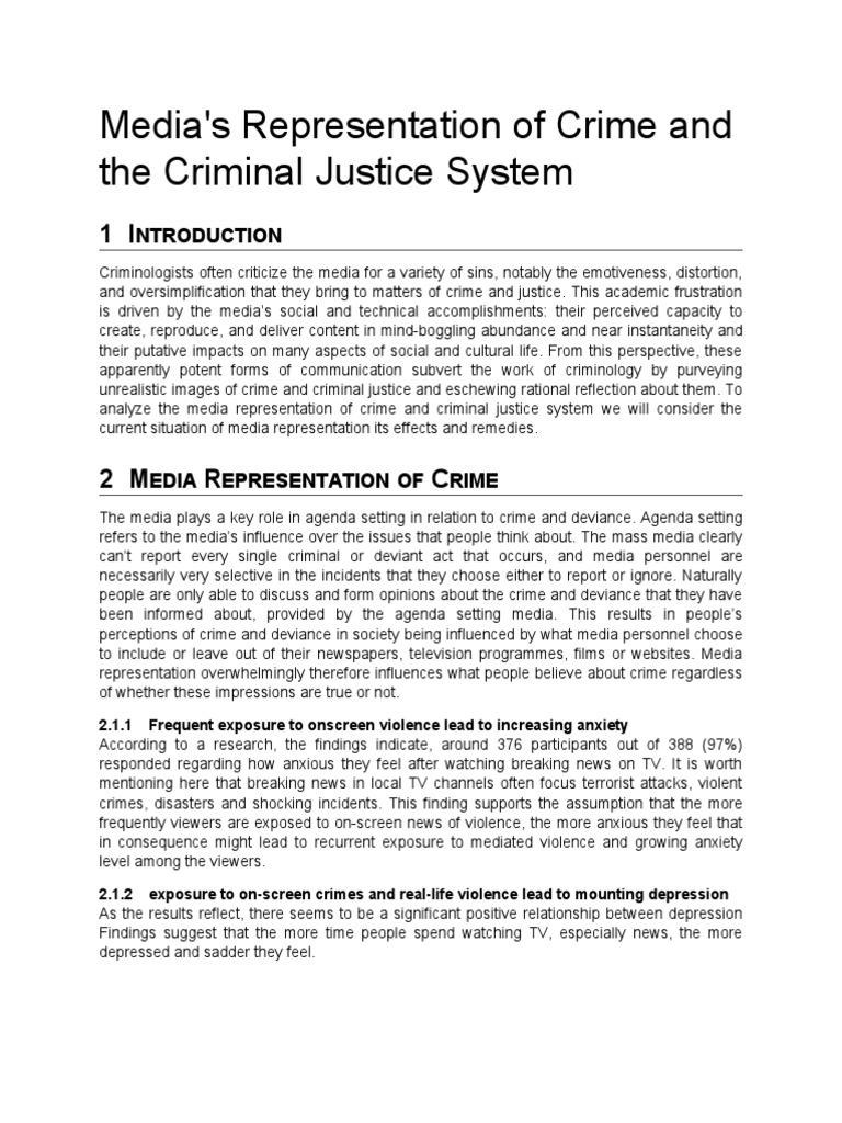 media representation of crime essay
