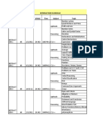 Activity Schedule - 27 Jan