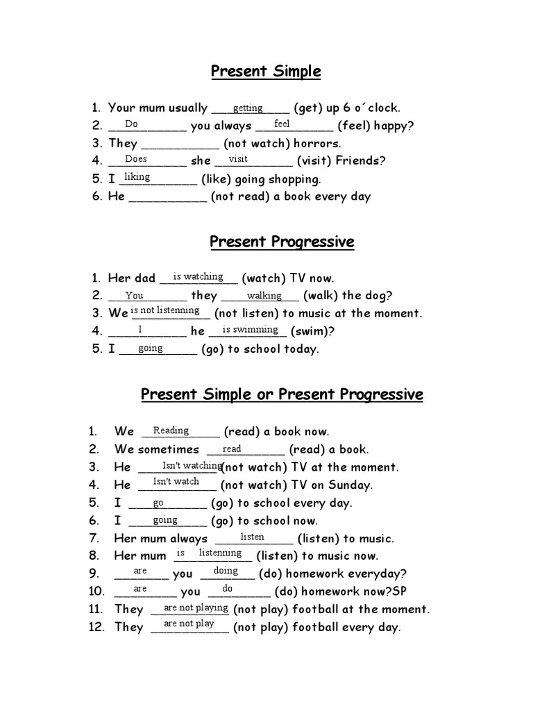 Present Simple: Getting Do Feel | PDF