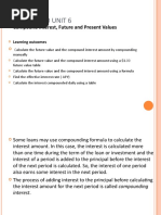 Welcome To Unit 6: Compound Interest, Future and Present Values