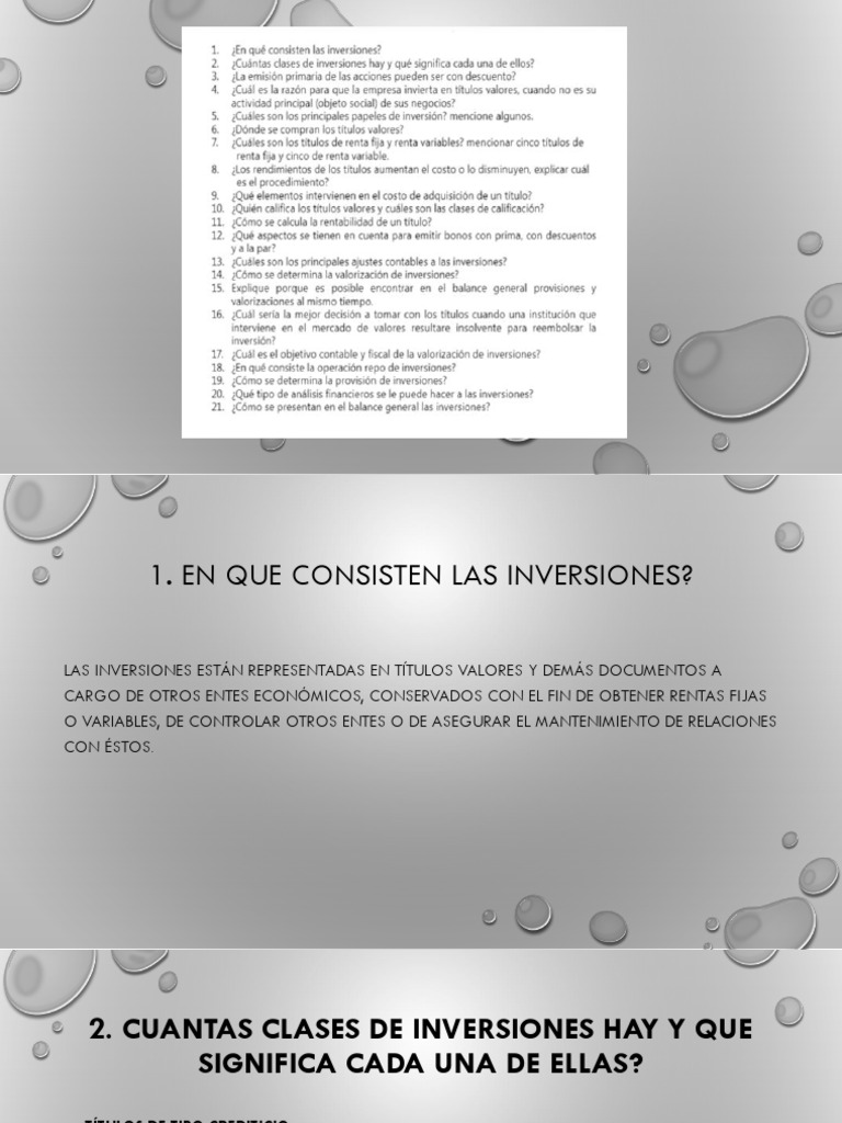Tipos y Clases de Inversiones Financieras | PDF | Compartir (Finanzas ...