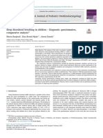 Sleep Disorderes Breathing in Children- Diagnostic Questionnaires, Comparative Analysis