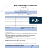 Speaking Candidate Speaking Authentication Sheet (CS4)