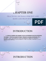 Chapter One: Fractions, Decimals Percent, and Ratio and Proportion