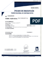Certificado Nit Dulce Sensacion SRL