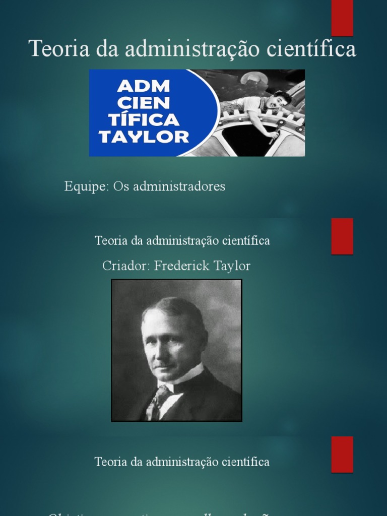 Teoria da Administração Científica de Taylor | PDF | Tecnologia e ...