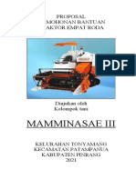 Proposal Permohonan Bantuan TRAKTOR 4 RODA MAMMINASAE III Tonyamang