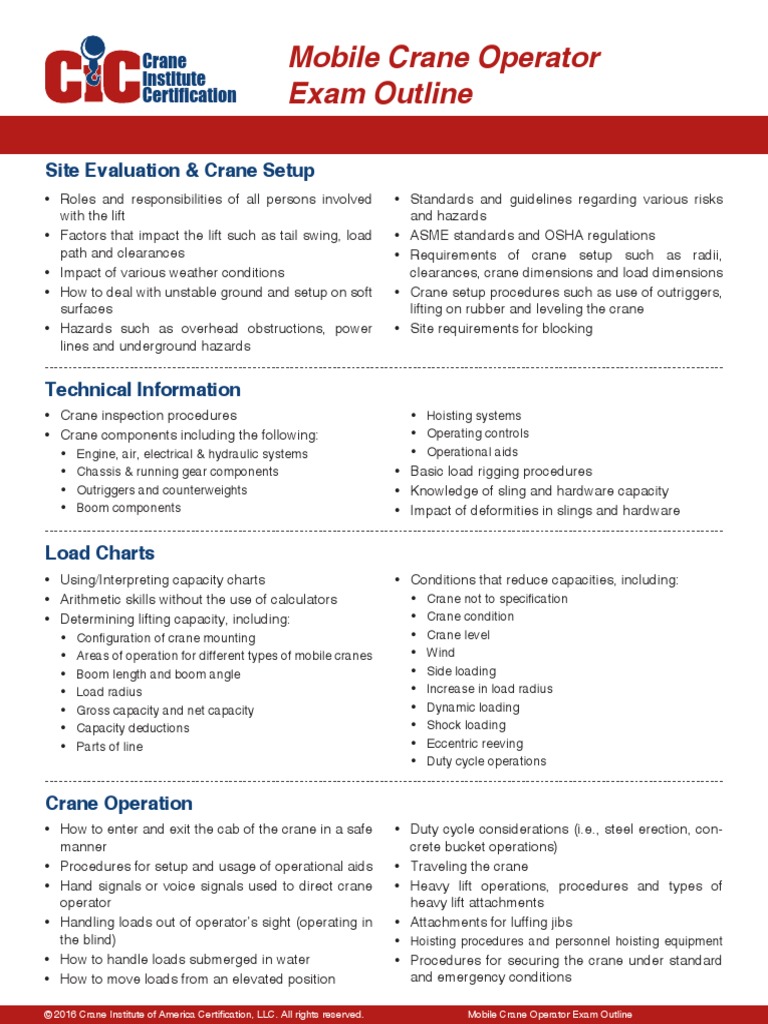 Mobile Crane Operator Exam Guide | PDF | Crane (Machine) | Elevator