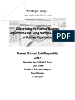 Differentiating the Forms of Business Organization and Giving Examples of Forms of Business Organizations