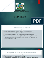 Thin Films: Department of Physics Guru Jambheshwar University of Science & Technology Hisar