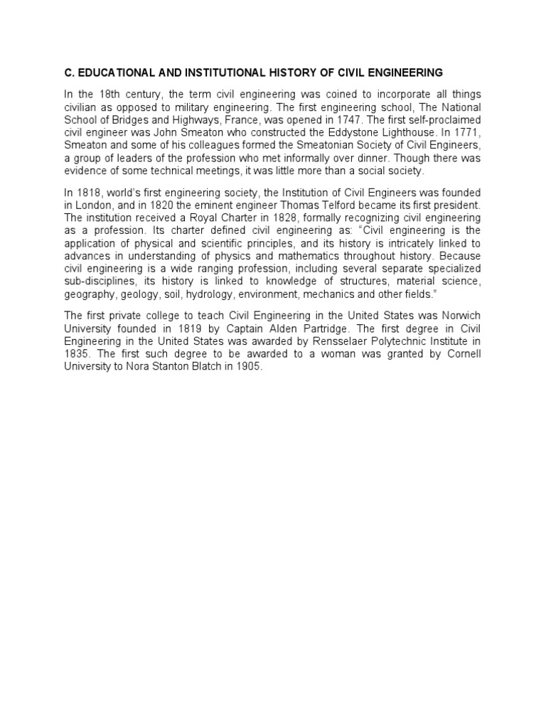 History of Civil Engineering Education | PDF