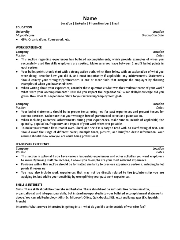Wonsulting Resume Template File Make A Copy Pdf Internship Job Hunting