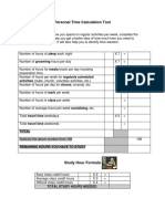 Personal Time Calculation Tool: Activities (Clubs, Church, Volunteer Activities, Etc.)