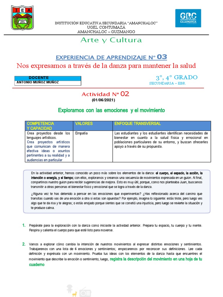 Exploración de emociones en danza | PDF | Las emociones | Ira
