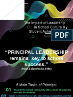 The Impact of Leadership On School Culture & Students Achievements.