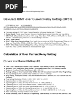 Calculate IDMT Over Current Relay Setting (50 - 51) - Electrical Notes & Articles