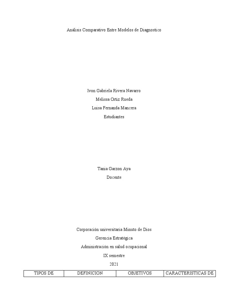 Comparativa de Modelos de Diagnóstico Empresarial | PDF | Economias ...