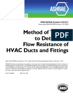 Method of Testing To Determine Flow Resistance of HVAC Ducts and Fittings