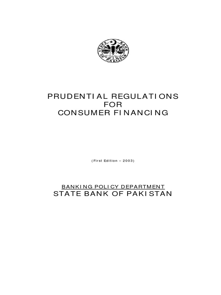 SBP Prudential Regulations for Consumer Financing | PDF | Banks | Loans