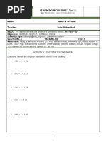 Learning Worksheet No. In: 10 Statistics and Probability